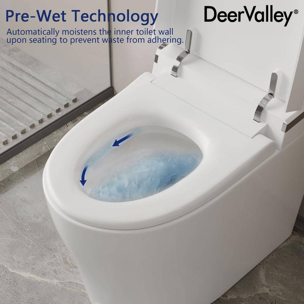 DEERVALLEY Elongated Smart Toilet with Bidet, Heated Seat, and Remote Control