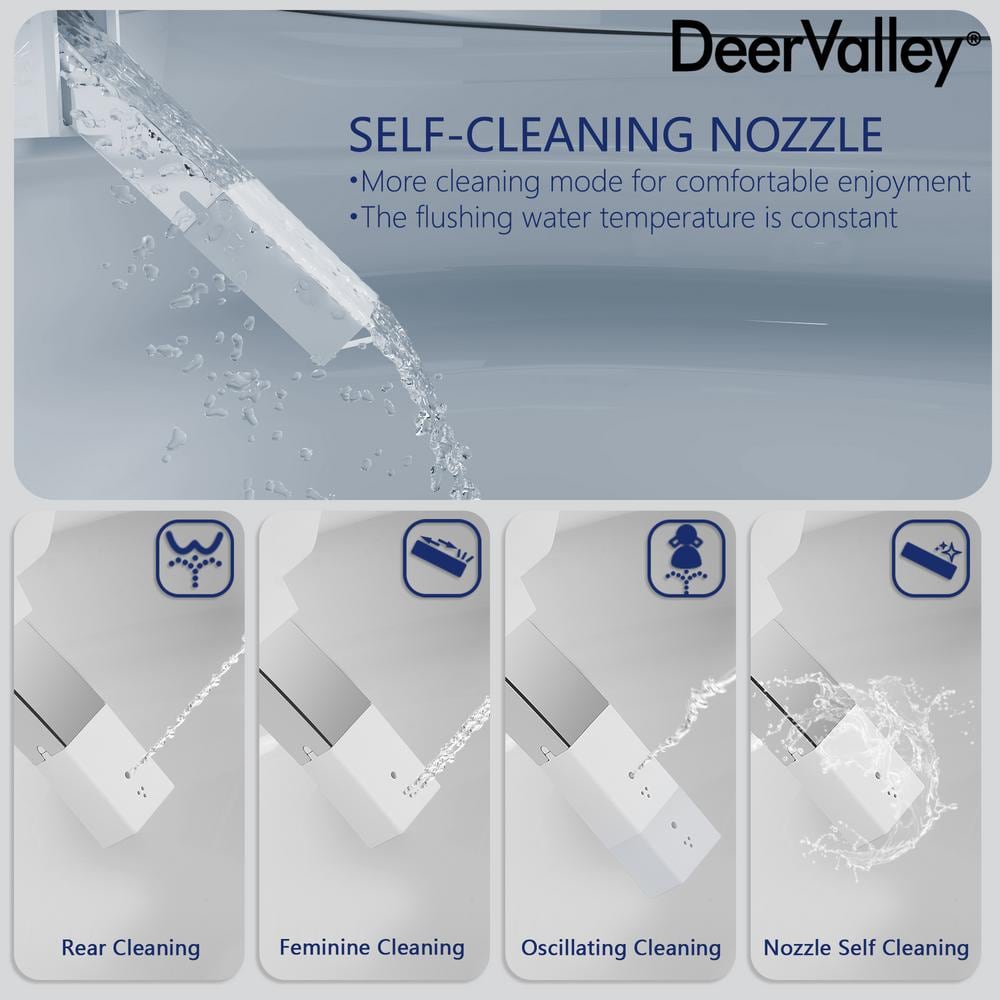 DEERVALLEY Elongated Smart Toilet with Bidet, Heated Seat, and Remote Control