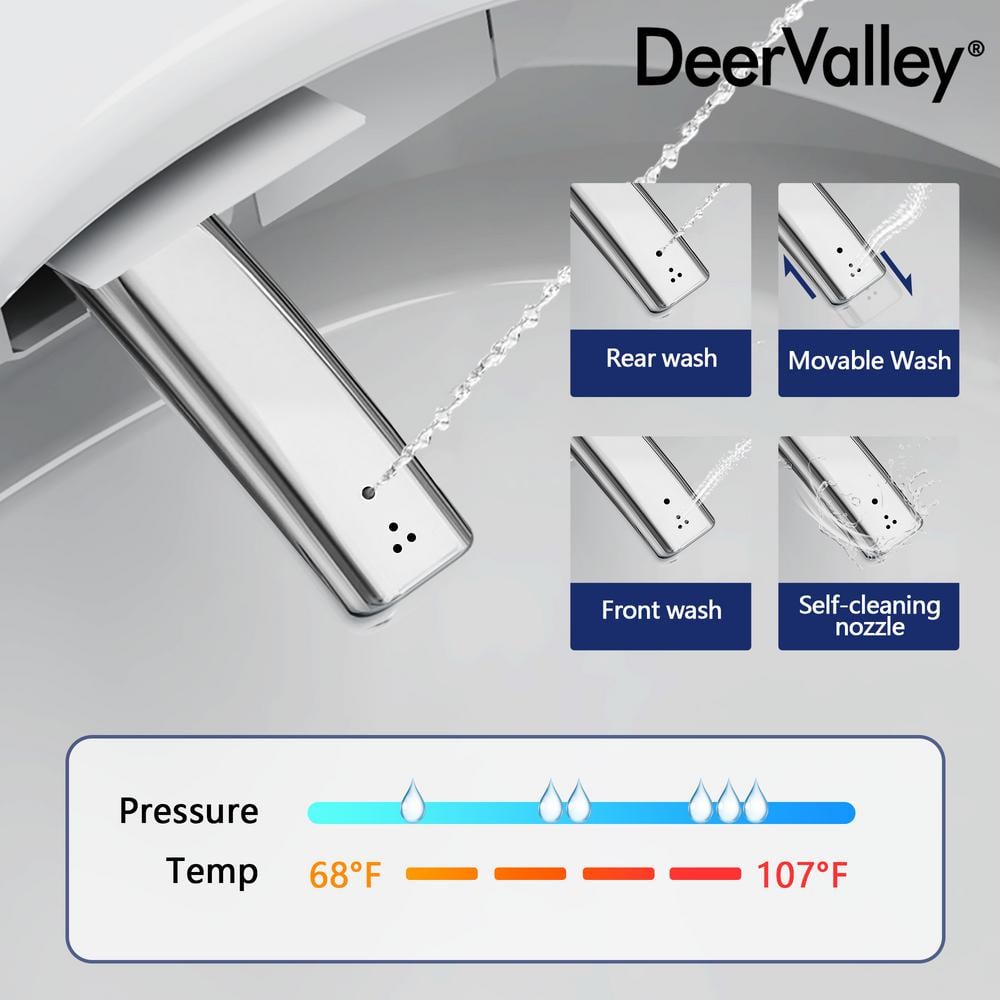 DEERVALLEY Tankless Elongated Smart Toilet Bidet with Auto Flush & Heated Seat