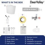 DEERVALLEY Tankless Elongated Smart Toilet Bidet with Auto Close, UV Sterilization & Warm Water Dryer