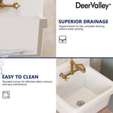DEERVALLEY 10 Gallon Ceramic Wall Mount Laundry Utility Sink with Basket Strainer