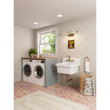 DEERVALLEY 10 Gallon Ceramic Wall Mount Laundry Utility Sink with Basket Strainer