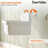 DEERVALLEY 30 in. Wall Mount Laundry/Utility Sink, White Single Bowl
