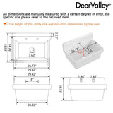 DEERVALLEY 30 in. Wall Mount Laundry/Utility Sink, White Single Bowl