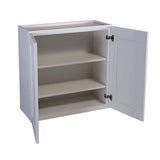 Design House Brookings Shaker 30in.W x 12in.D x 36in.H Solid Wood Assembled Wall Kitchen Cabinet in Painted White w\ Soft Close Doors