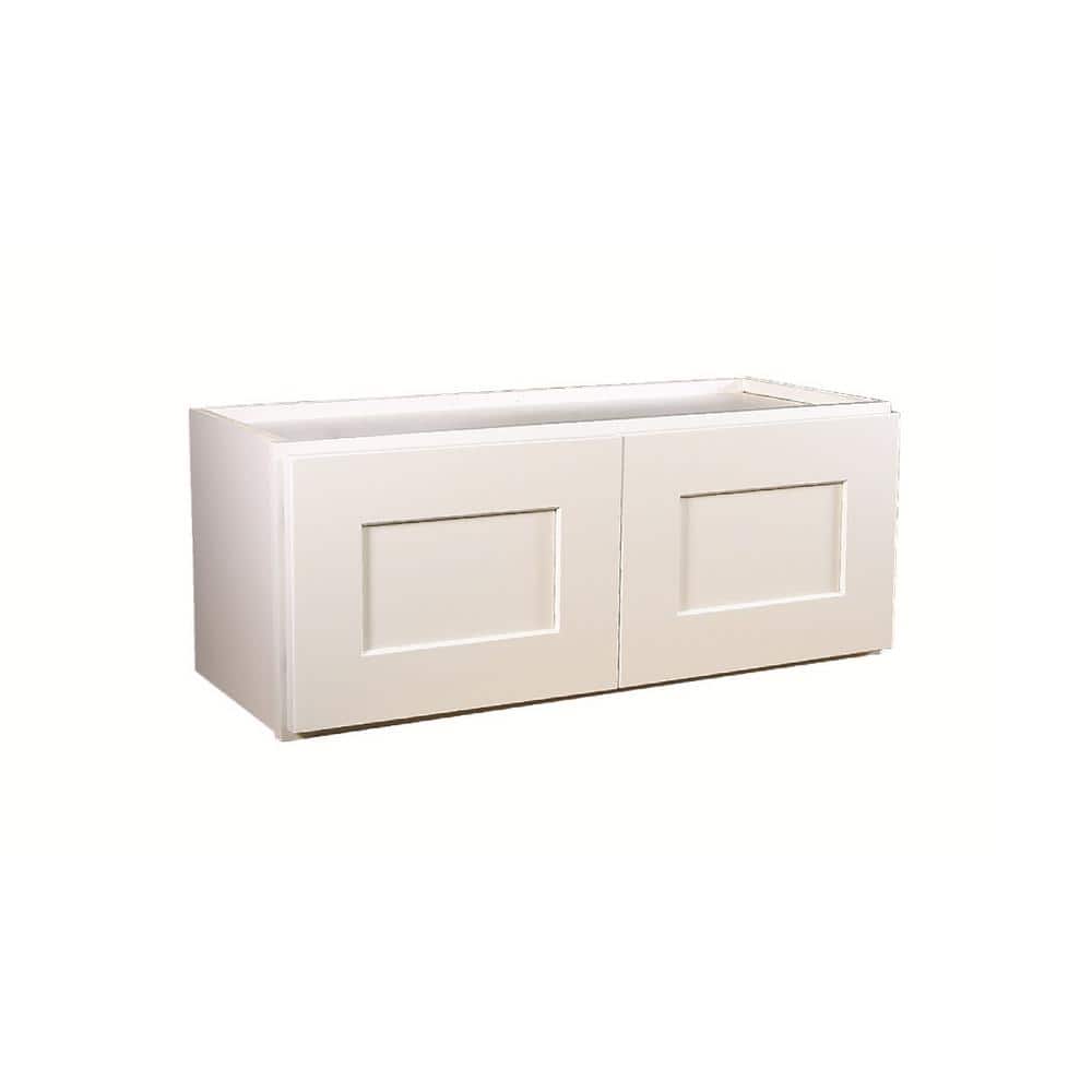 Design House Brookings Solid Wood Assembled Shaker 24 in. x 12 in. x 12 in. 2 Door Bridge Wall Kitchen Cabinet W2412 in White