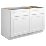 Design House Brookings Solid Wood Assembled Shaker 48 in. x 34.5 in. x 24 in. 2 Door 2 Drawer Base Kitchen Cabinet B48 in White