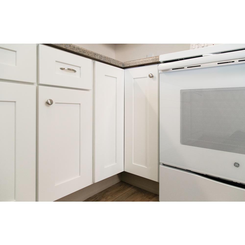 Design House Brookings Solid Wood Assembled Shaker 36 in. x 34.5 in. x 24 in. 2 Door Lazy Susan Corner Kitchen Cabinet LS36 in White