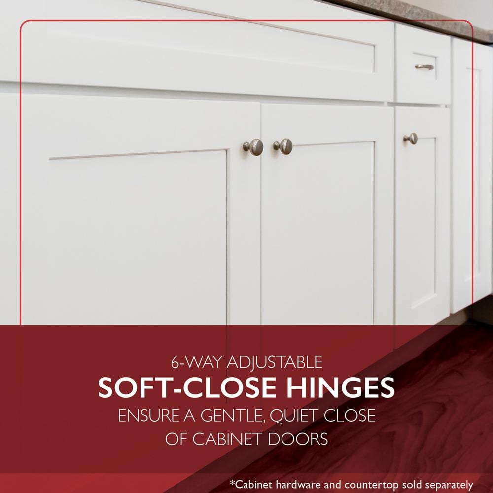 Design House Brookings Solid Wood Assembled Shaker 42 in. x 34.5 in. x 24 in. 2 Door Sink Base Kitchen Cabinet SB42 in White