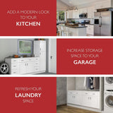 Design House Brookings Solid Wood Assembled Shaker 42 in. x 34.5 in. x 24 in. 2 Door Sink Base Kitchen Cabinet SB42 in White