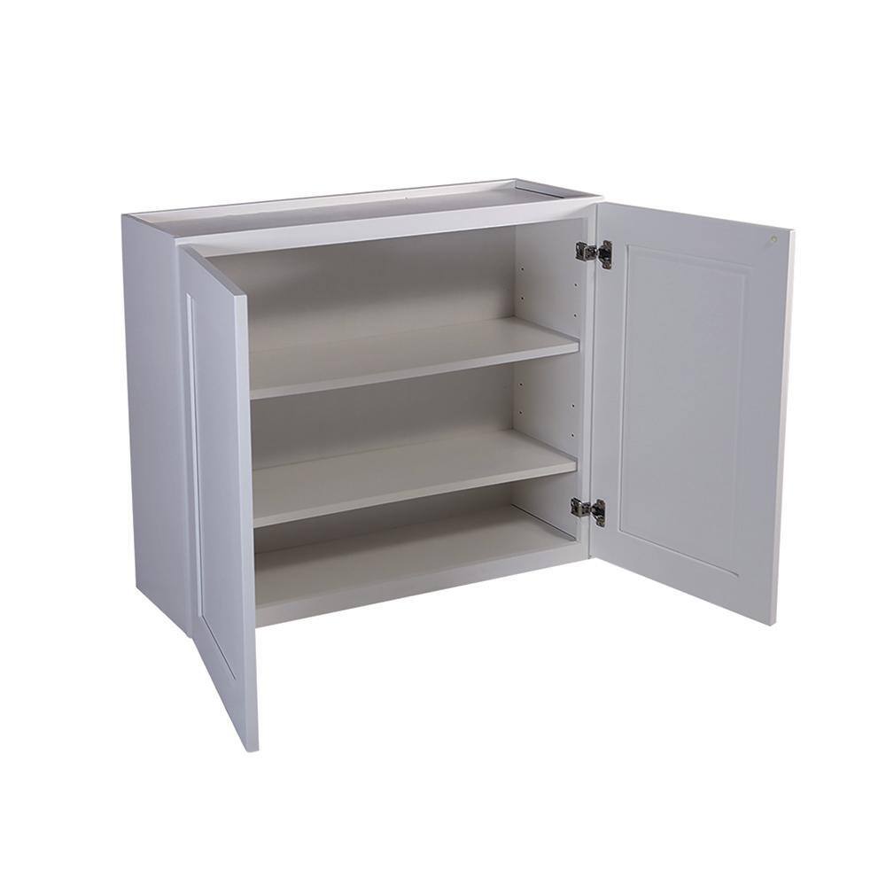 Design House Brookings Solid Wood Assembled Shaker 33 in. x 24 in. x 12 in. 2 Door Wall Kitchen Cabinet W3324 in White