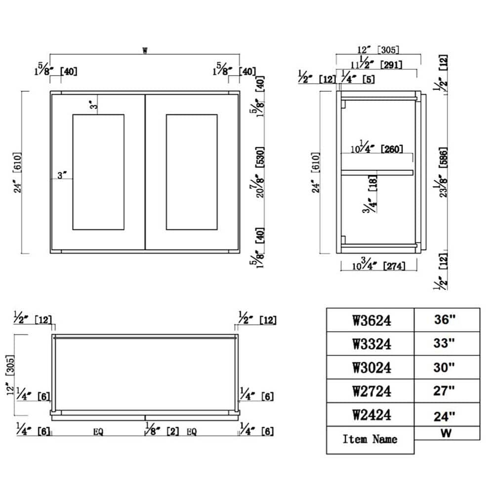 Design House Brookings Solid Wood Assembled Shaker 30 in. x 12 in. x 12 in. 2 Door Wall Kitchen Cabinet W3012 in White