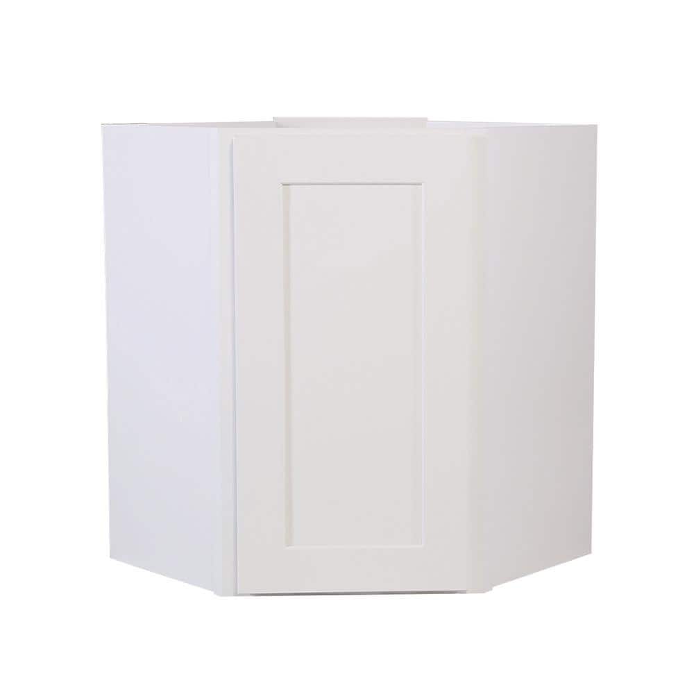 Design House Brookings Solid Wood Assembled Shaker 24 in. x 30 in. x 12 in. 1 Door Corner Wall Kitchen Cabinet WAC2430 in White
