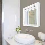 Design House Concord 30 in. x 30 in. Surface-Mount 4-Light Tri-View Medicine Cabinet in White Gloss