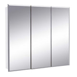 Design House Cyprus 30.4 in. W x 30.1 in. H Assembled Frameless Tri-View Recessed/Surface Mount Medicine Cabinet with Mirrors