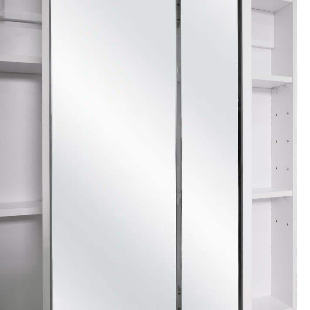 Design House Cyprus 30.4 in. W x 30.1 in. H Assembled Frameless Tri-View Recessed/Surface Mount Medicine Cabinet with Mirrors