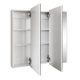 Design House Cyprus 36.3 in. x 30.1 in. Assembled Frameless Tri-View Recessed/Surface Mount Bathroom Medicine Cabinet with Mirrors