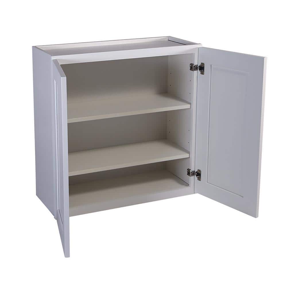 Design House Brookings Solid Wood Ready to Assemble Shaker 33 in. x 36 in. x 12 in. 2 Door Wall Kitchen Cabinet W3336 in White