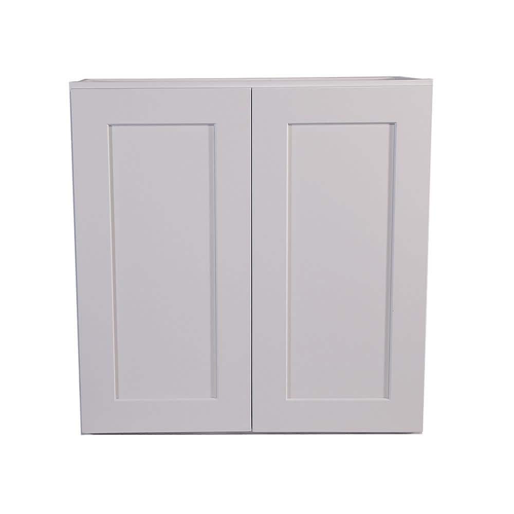 Design House Brookings Solid Wood Ready to Assemble Shaker 33 in. x 36 in. x 12 in. 2 Door Wall Kitchen Cabinet W3336 in White