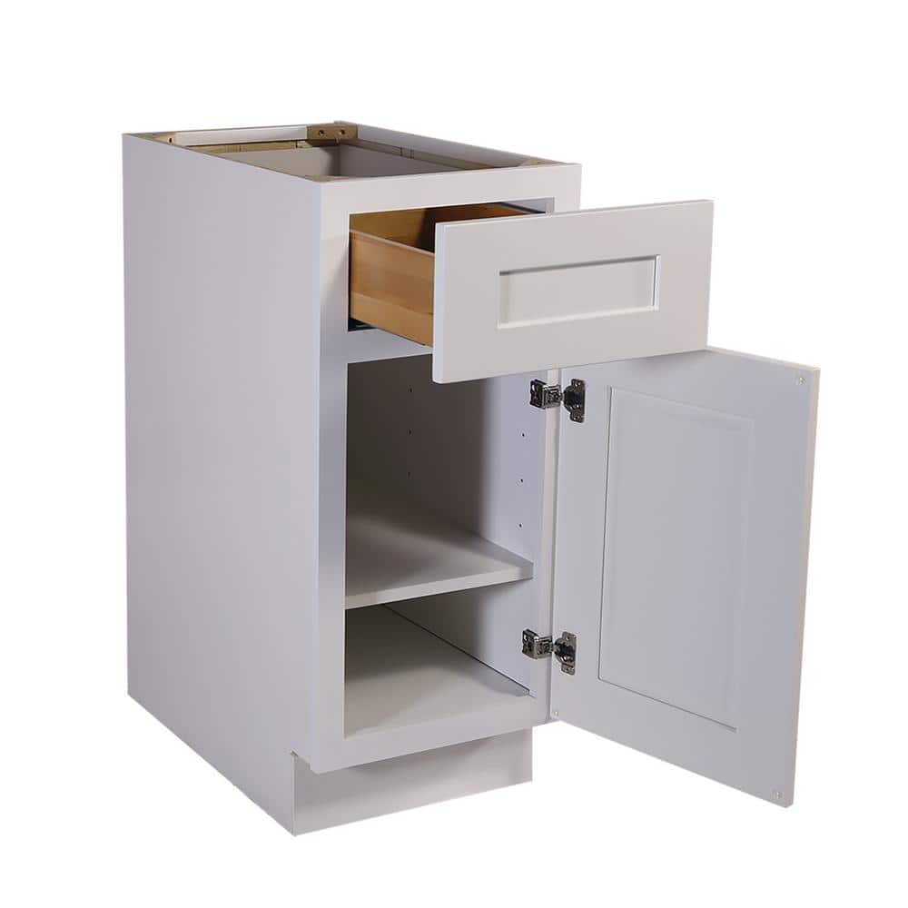 Design House Brookings Plywood Ready to Assemble Shaker 9x34.5x24 in. 1-Door 1-Drawer Base Kitchen Cabinet in White