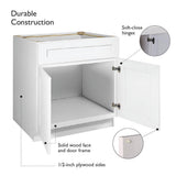 Design House Brookings Plywood Ready to Assemble Shaker 33x34.5x24 in. 2-Door Base Kitchen Cabinet Sink in White