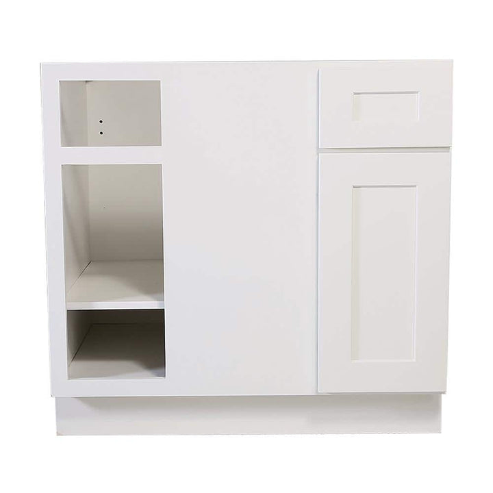 Design House Brookings Solid Wood Ready to Assemble Shaker 36in. x 34.5in. x 24in. 1 Door 1Drawer Blind Base Kitchen Cabinet in White