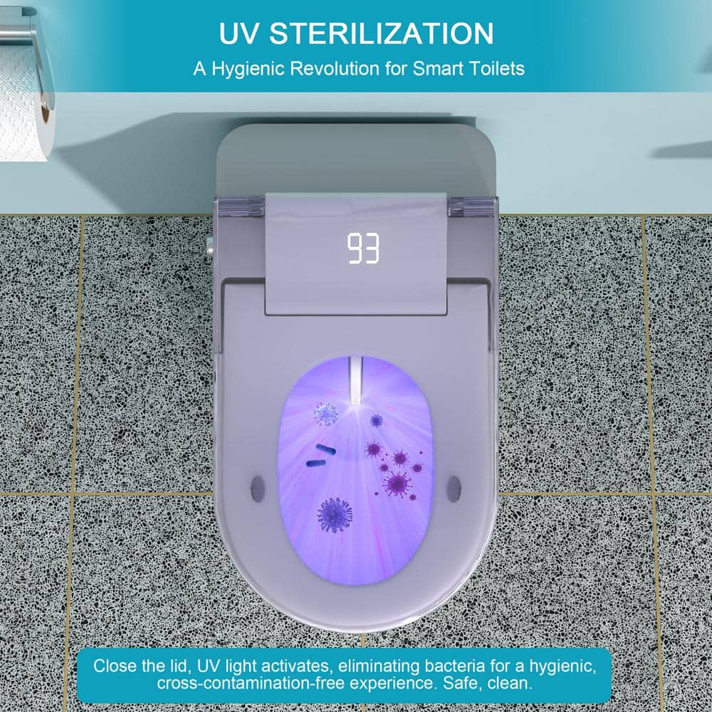 Dimakai Elongated Heated Seat Bidet Toilet with Foot Sensor Flush and LED Display