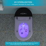 Dimakai Elongated Heated Seat Bidet Toilet with Foot Sensor Flush, 1.28 GPF, LED Display