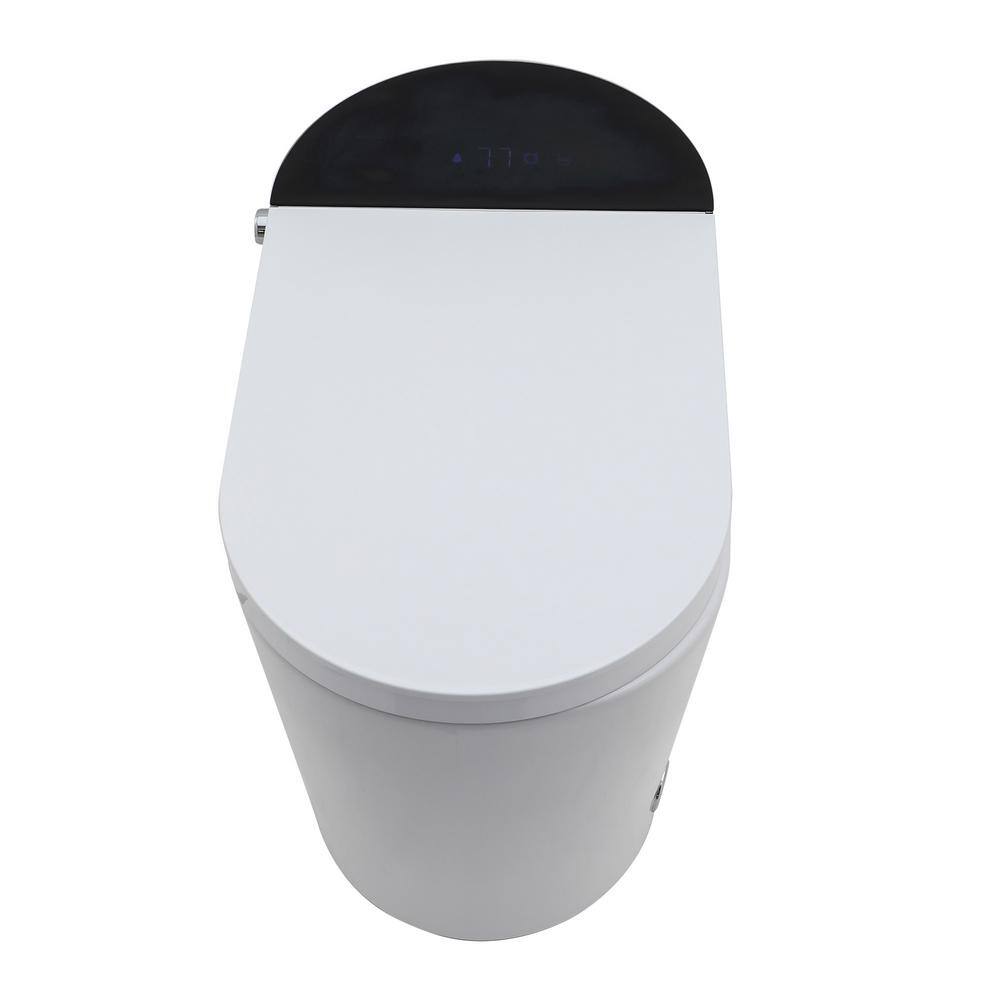 Dimakai Elongated Heated Seat Bidet Toilet with Foot Sensor Flush, 1.28 GPF, LED Display