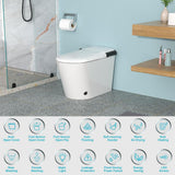 Dimakai Elongated Heated Seat Bidet Toilet with Foot Sensor Flush and LED Display