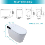 Dimakai Elongated Heated Seat Bidet Toilet with Foot Sensor Flush and LED Display
