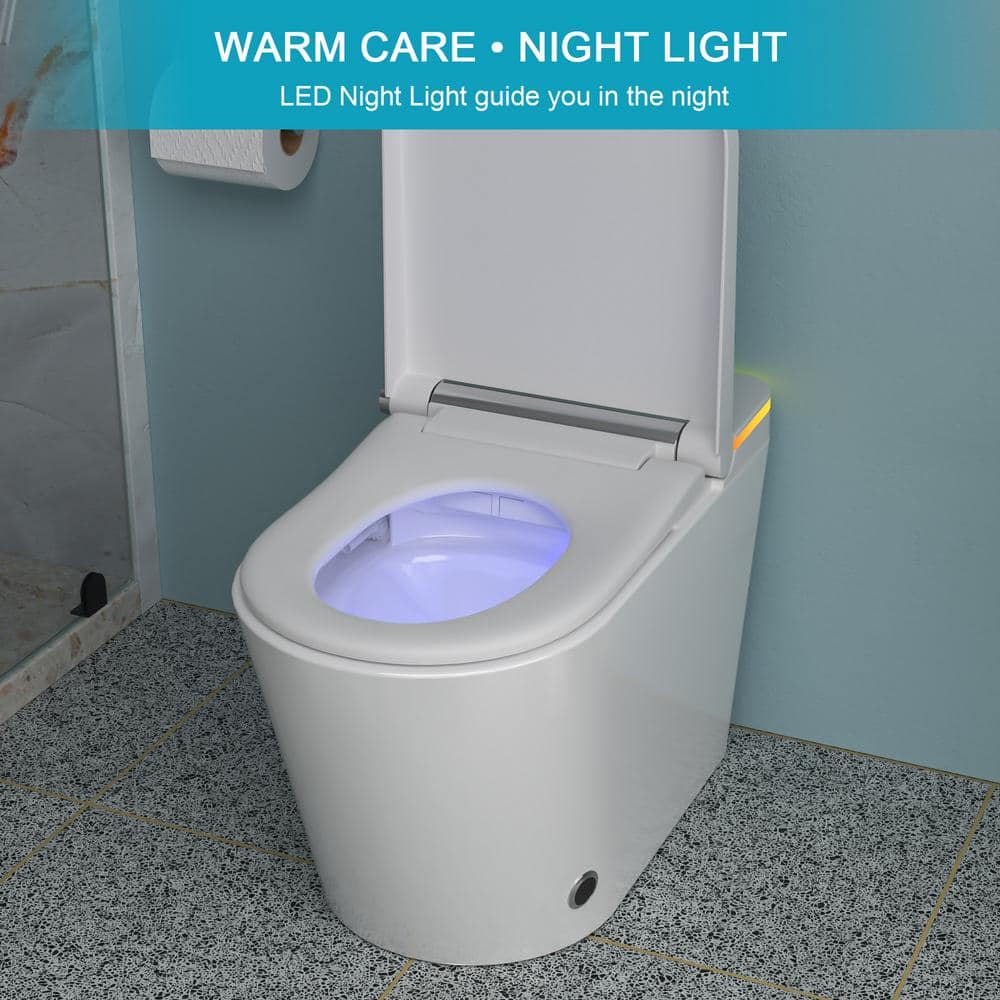 Dimakai Elongated Heated Seat Bidet Toilet with Foot Sensor Flush