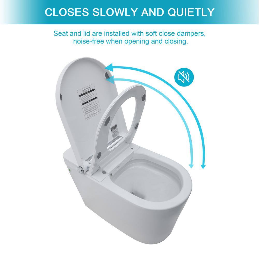 Dimakai Elongated Heated Seat Bidet Toilet with Foot Sensor Flush