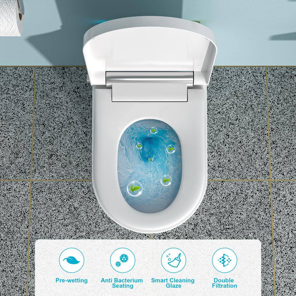 Dimakai Elongated Heated Seat Bidet Toilet with Foot Sensor Flush