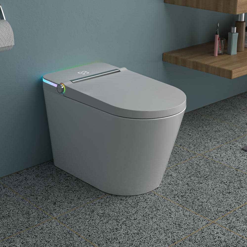 Dimakai Elongated Heated Seat Bidet Toilet with Foot Sensor Flush