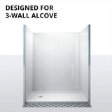 DreamLine SlimLine 48 in. W x 32 in. D Single Threshold Shower Base, Center Drain, White