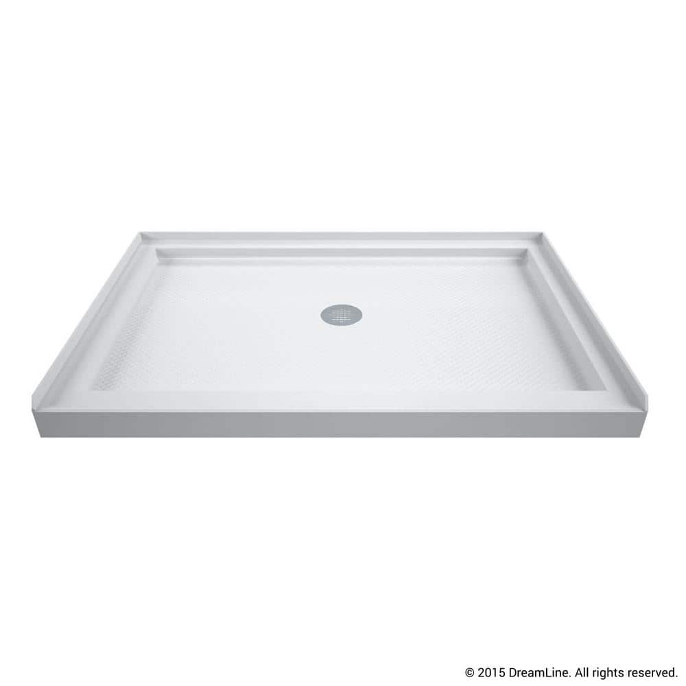 DreamLine SlimLine 42 in. W x 36 in. D Center-Drain Single Threshold Shower Base in White
