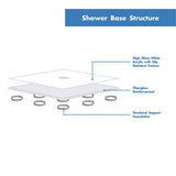 DreamLine SlimLine 42 in. W x 36 in. D Center-Drain Single Threshold Shower Base in White