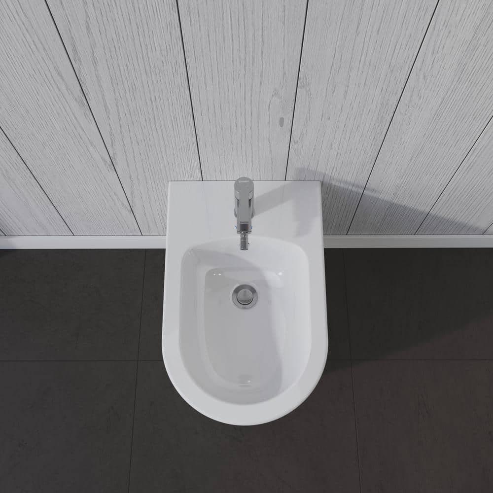 Duravit ME by Starck Wall-Mounted Bidet in White with Vertical Spray