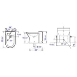 EAGO JA1010 Elongated White Bidet - Ceramic Porcelain