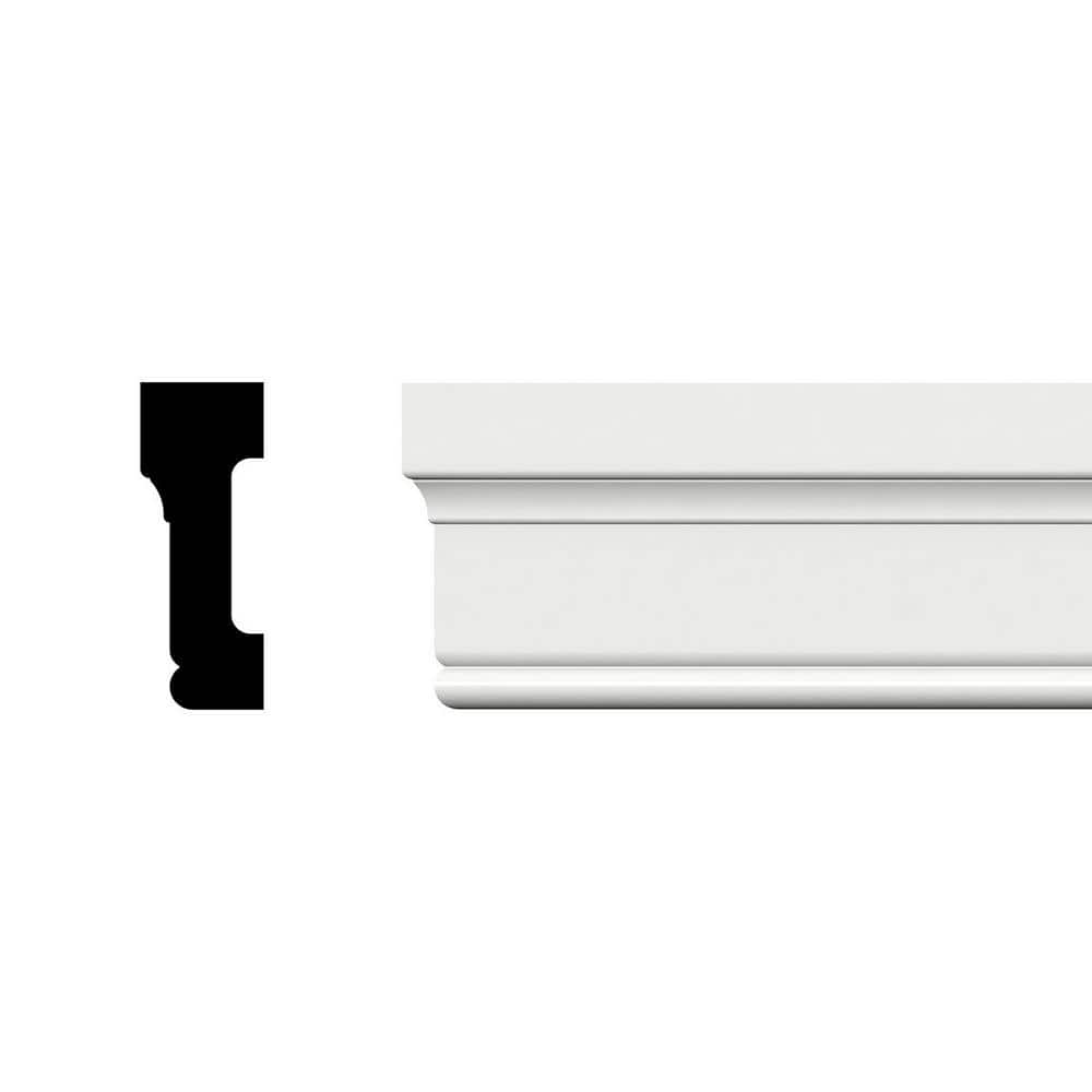 Ekena Millwork 3-1/4 in. x 1-1/4 in. x 96 in. Williamsburg Casing Moulding, PVC (12-Pack)