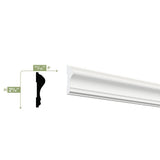 Ekena Millwork 2-5/8 in. x 3/4 in. x 96 in. Chair Rail Moulding, PVC (12-Pack)