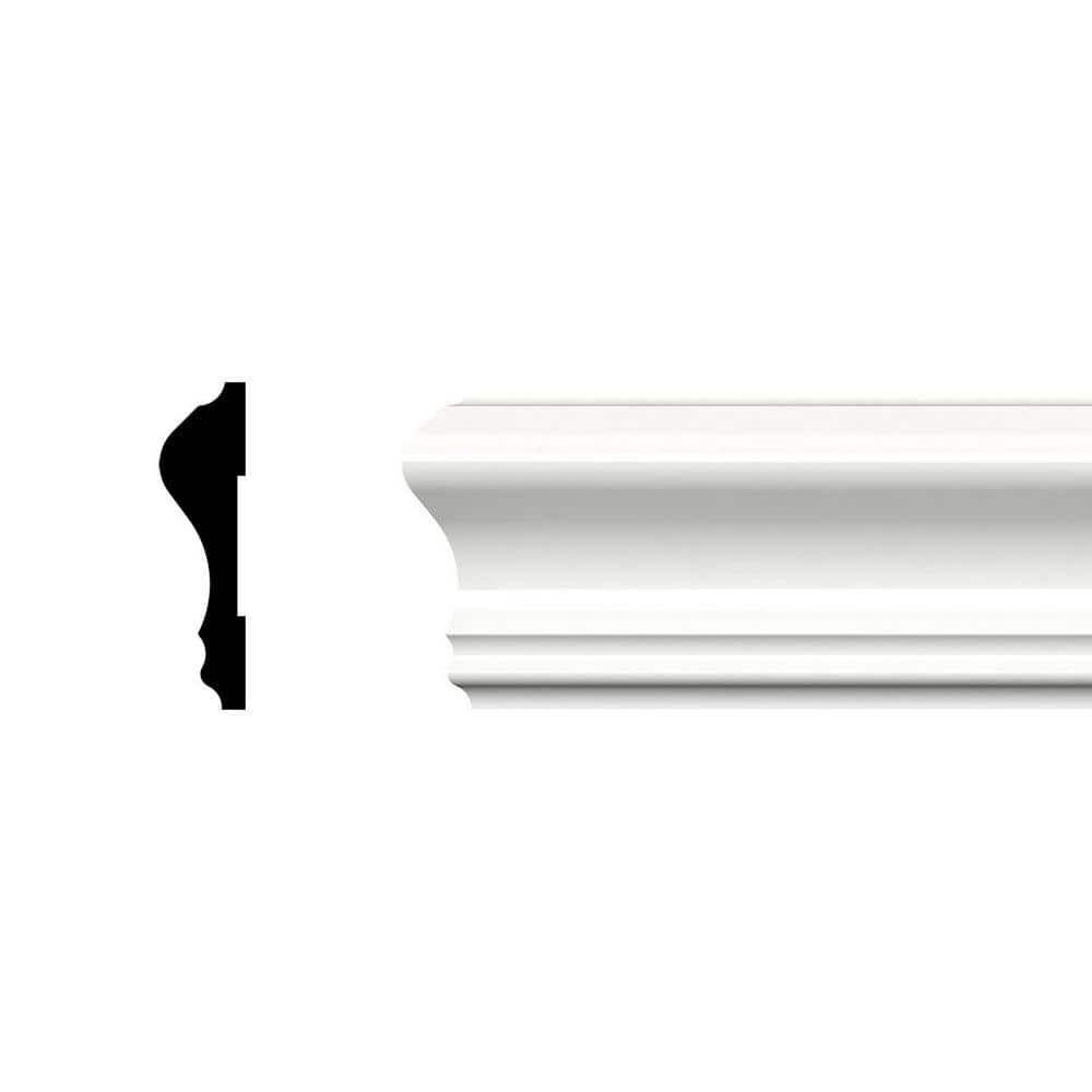 Ekena Millwork 2-5/8 in. x 3/4 in. x 96 in. Chair Rail Moulding, PVC (8-Pack)