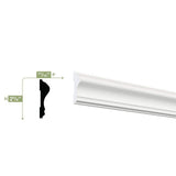 Ekena Millwork 2-5/8 in. x 3/4 in. x 96 in. Chair Rail Moulding, PVC (8-Pack)