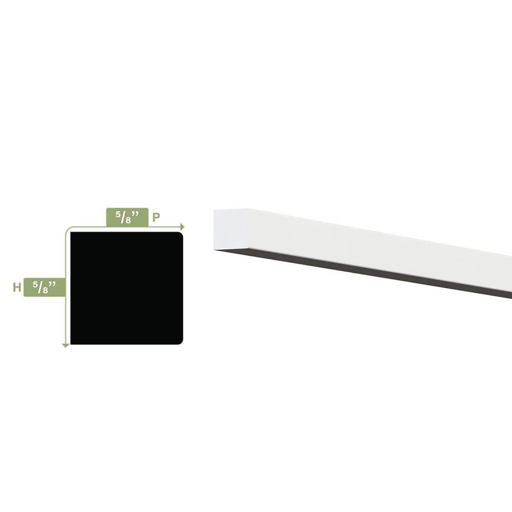 Ekena Millwork 5/8 in. x 5/8 in. x 96 in. Stop Moulding, PVC (12-Pack)
