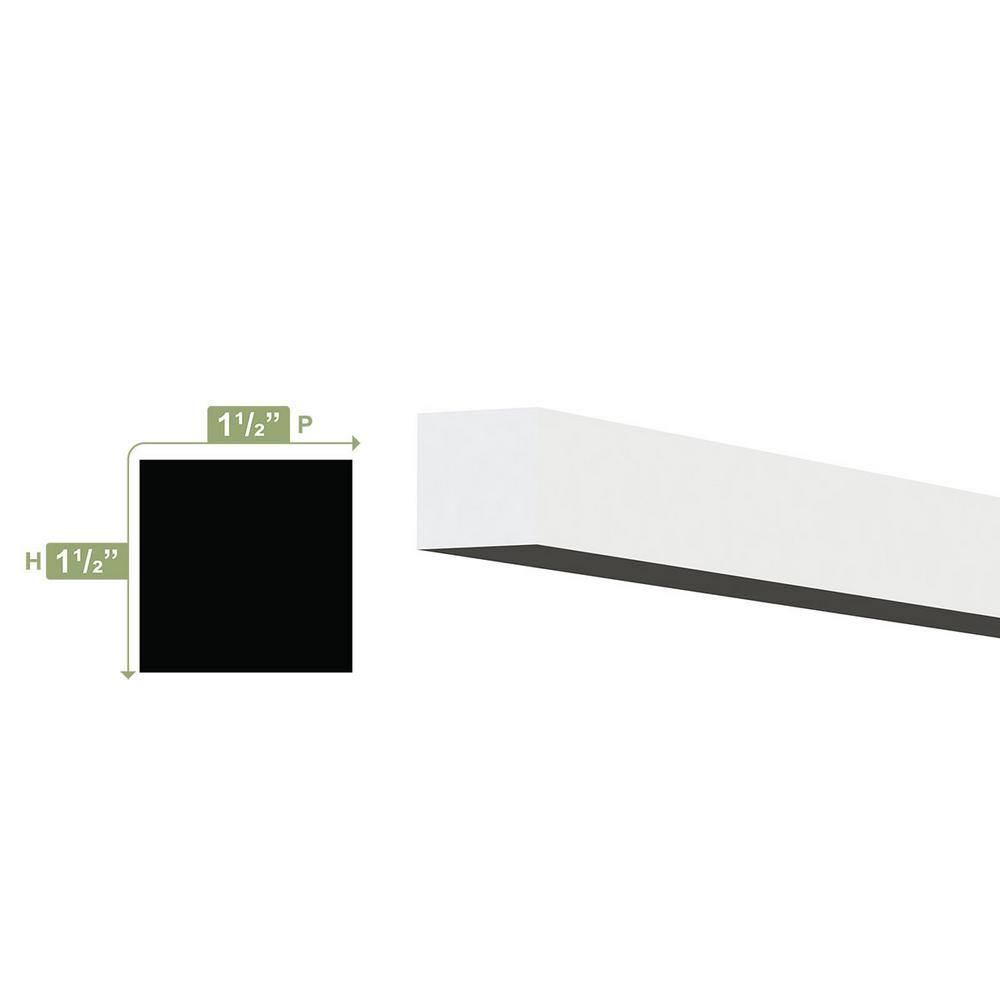 Ekena Millwork 1-1/2 in. x 1-1/2 in. x 96 in. Square Moulding, PVC (12-Pack)