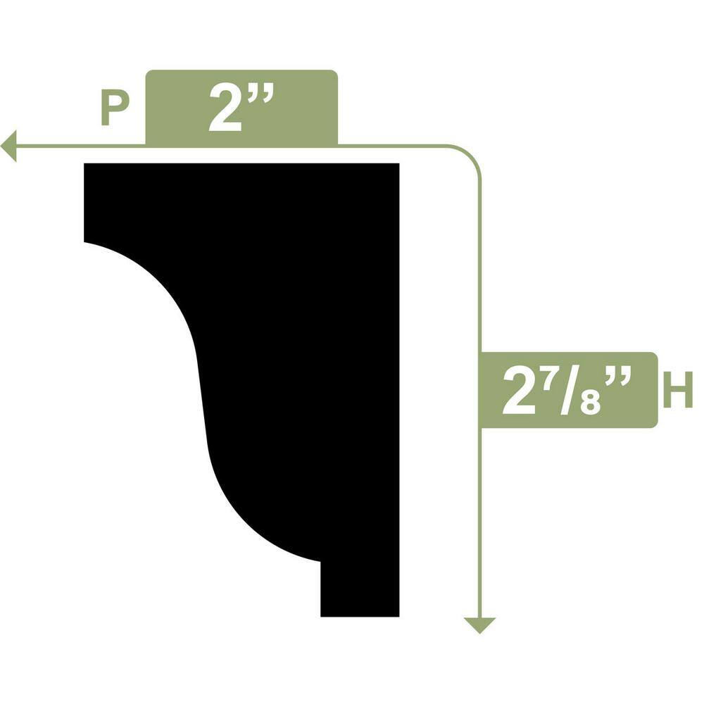 Ekena Millwork 2-7/8 in. x 2 in.P x 96 in. Moulding, PVC (12-Pack)