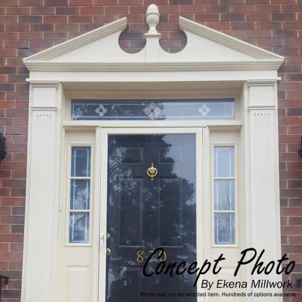 Ekena Millwork 48 in. x 2 in. x 24 in. Half Round Sunburst Pediment