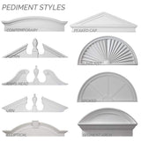 Ekena Millwork 68-1/8 in. x 6-1/8 in. x 17-3/8 in. Elliptical Sunburst with Trim Pediment