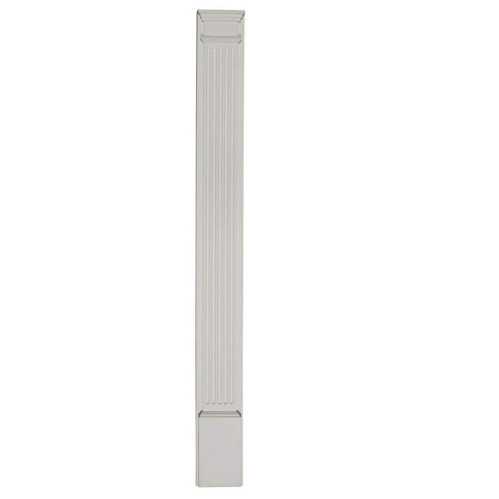 Ekena Millwork 7 in. x 2-1/4 in. x 90 in. Primed Polyurethane Fluted Pilaster Moulding
